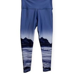 Aerie Chill Play Move Ocean Sea Mountain Print Leggings Women's Medium